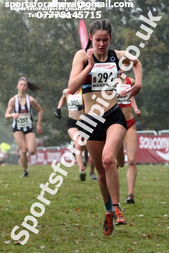 Junior women, National Cross Country Relay Champs., Berry Hill Park, Mansfield.  Photo: David T. Hewitson/Sports for All Pics